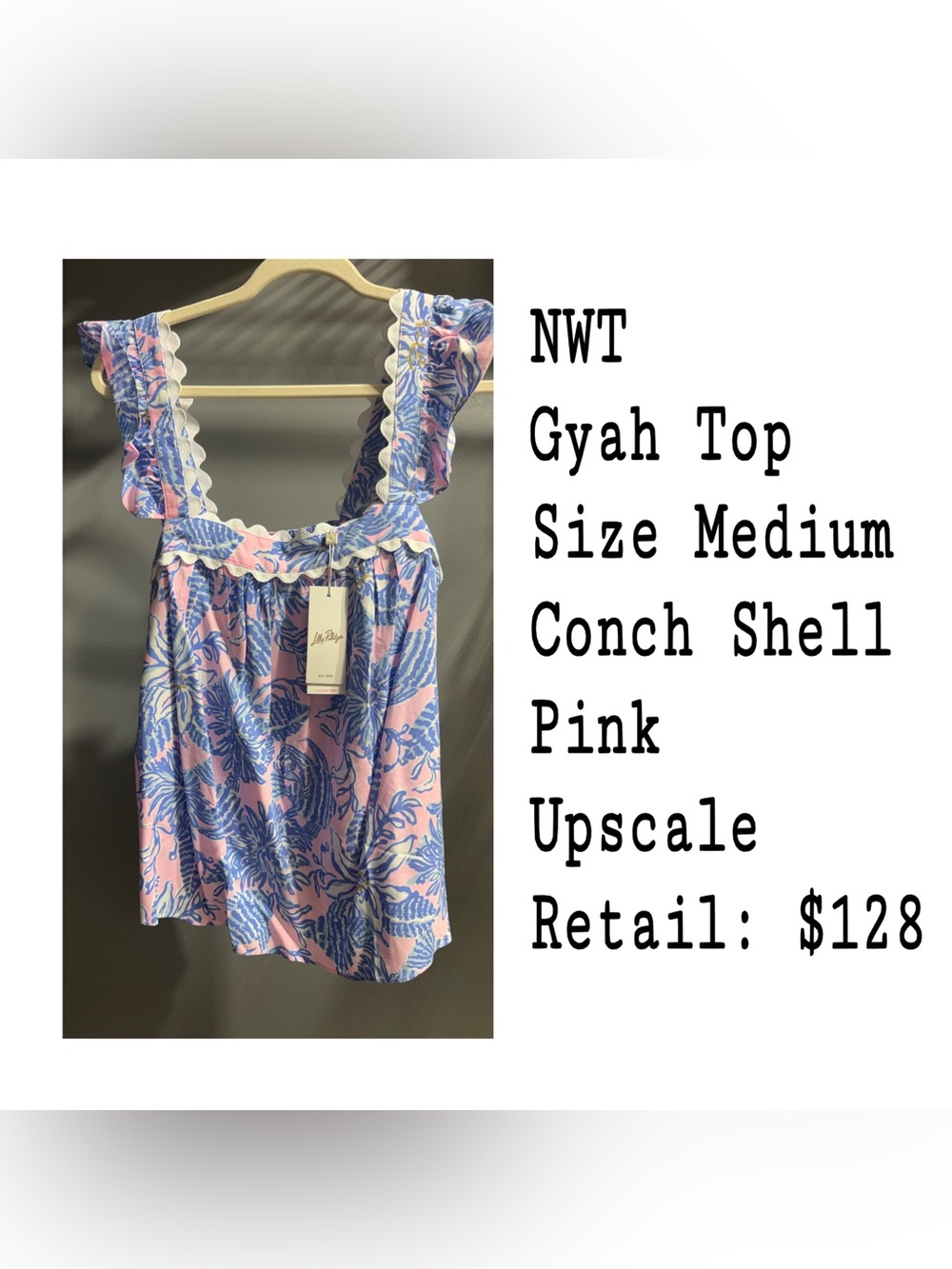 Lilly Pulitzer Pink & Blue Ruffle Strap Gyah Tank